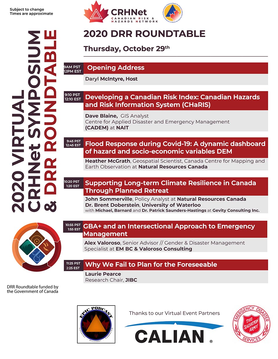 CRHNet Symposium – Thursday, October 29, 2020