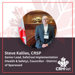Image Description: Photo of Steve Kallies, CRSP next to a Canadian flag wearing a grey suit and smiling at the camera.